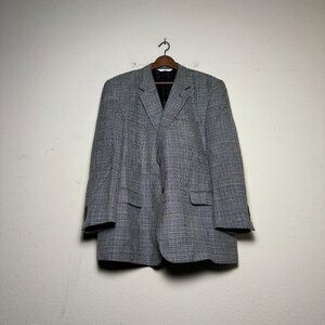 Versini Silk Blazer Coat Jacket Men 48R Formal Grey Twill Prep Minimal Business